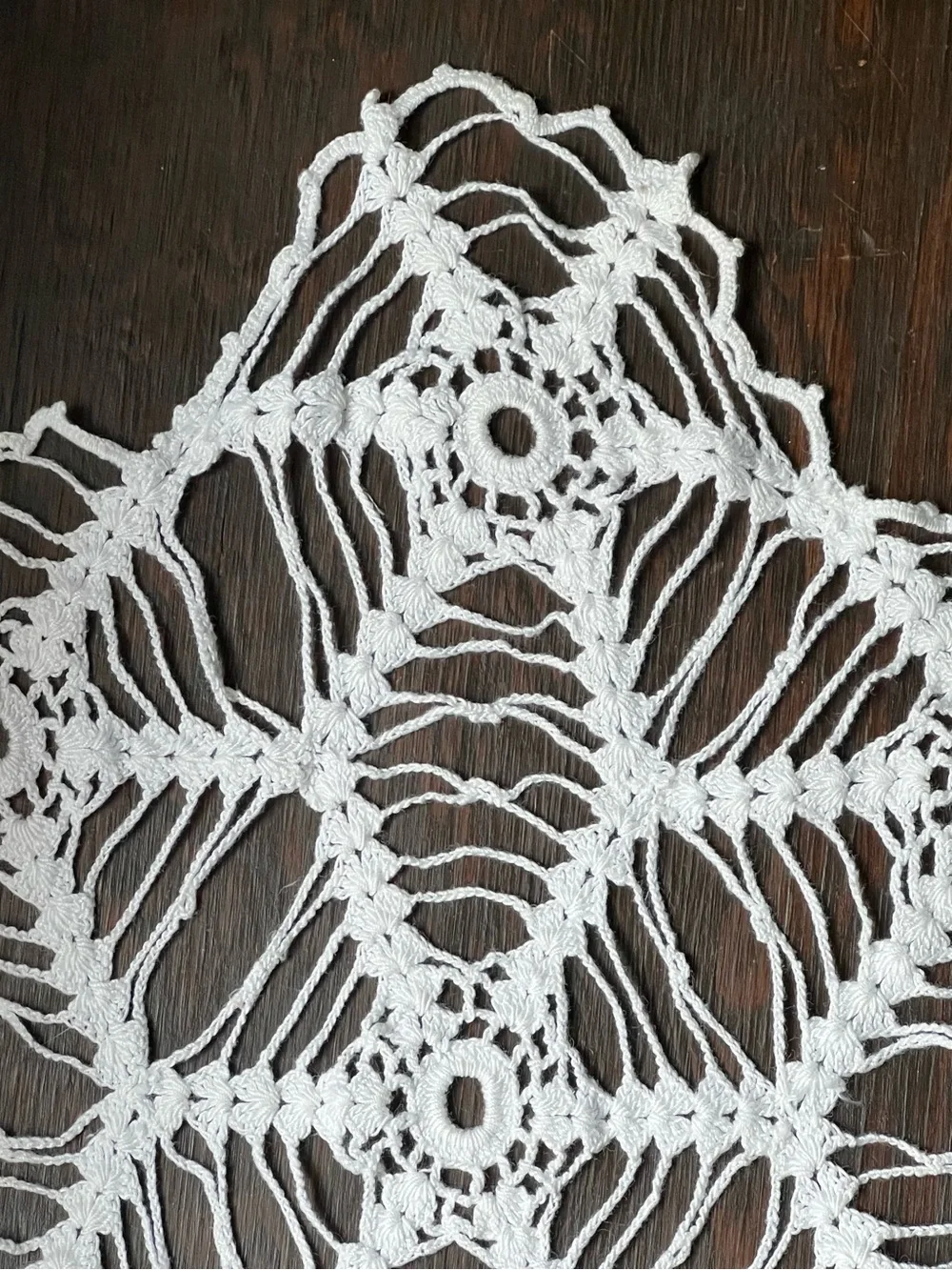 Handmade White Crochet Lace Panel